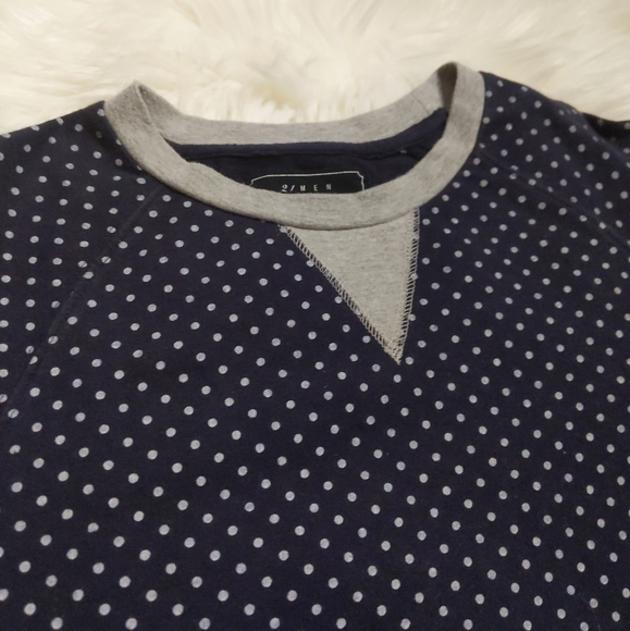 21Men Forever 21 Men Navy Blue Polka Dot Sweater Small - Picture 4 of 8